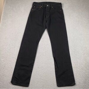 Levi's 501 Jeans Men's Size 30 x 32 (Tag Reads 30x34) Black Denim Button Fly